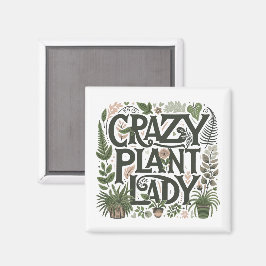 Crazy Pflanze Lady Magnet