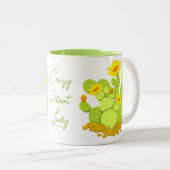 Crazy Pflanze Lady Niedlich Cartoon Cactus Zweifarbige Tasse (VorderseiteRechts)