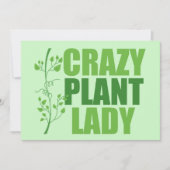 Crazy Pflanze Lady Niedlich Green Botanist Card (Vorderseite)