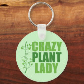 Crazy Pflanze Lady Niedlich Green Botanist Schlüsselanhänger (Rückseite)