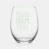 Crazy Pflanze Lady Niedlich Green Botanist Weinglas Ohne Stiel (Rückseite)