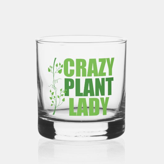 Crazy Pflanze Lady Niedlich Green Botanist Whiskyglas (Vorderseite)