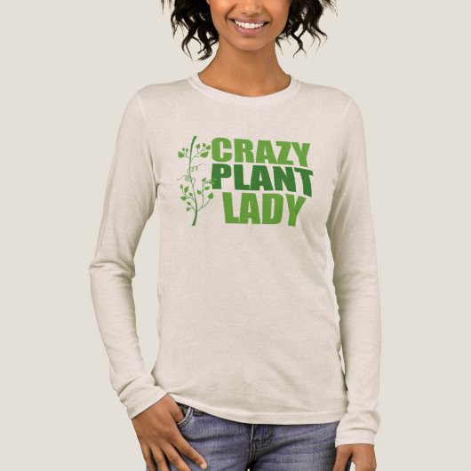 Crazy Pflanze Lady Niedlich Long Sleeve Women's Tri-Blend Shirt (Vorderseite)