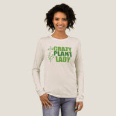 Crazy Pflanze Lady Niedlich Long Sleeve Women's Tri-Blend Shirt (Volle Vorderseite)