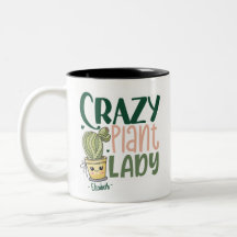 Crazy Pflanze Lady Personalisiert