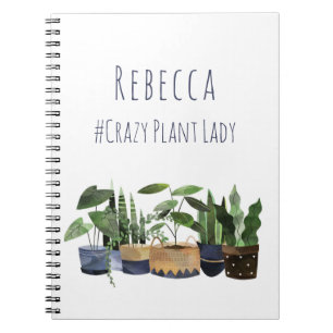 Crazy Pflanze Lady Pot Pflanze  Cactus Garden Note Notizblock