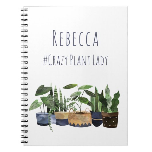 Crazy Pflanze Lady Pot Pflanze |Cactus Garden Note Notizblock (Vorderseite)