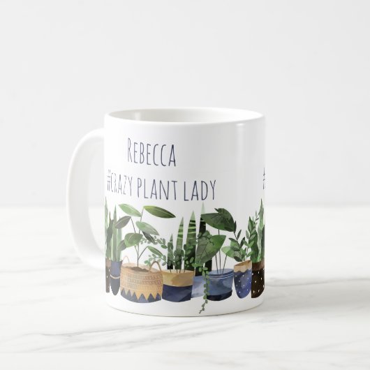 Crazy Pflanze Lady Pot Pflanze & Cactus Kaffeetasse (Vorderseite Links)