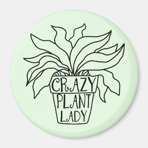 Crazy Pflanze Lady Potted Housepflanze Magnet