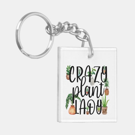 Crazy Pflanze Lady Schlüsselanhänger (Vorderseite links)