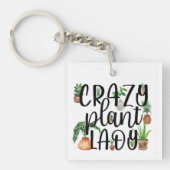 Crazy Pflanze Lady Schlüsselanhänger (Vorderseite)