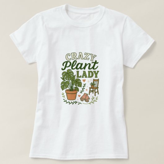 Crazy Pflanze Lady T-Shirt (Design vorne)
