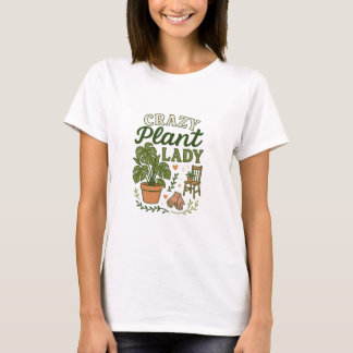 Crazy Pflanze Lady T-Shirt