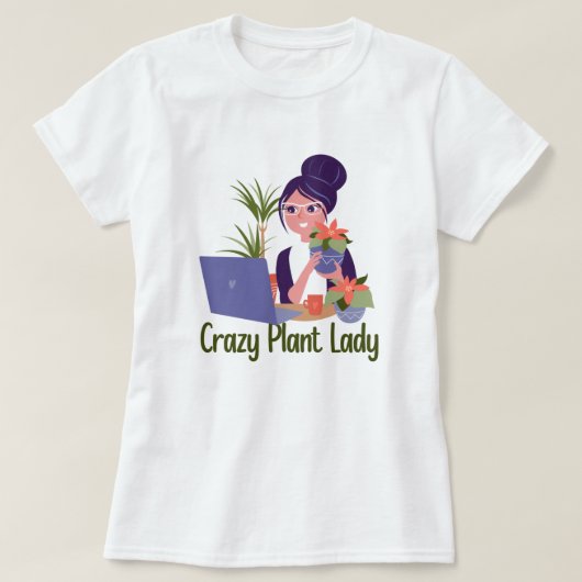 Crazy Pflanze Lady T - Shirt (Design vorne)