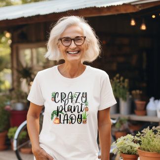 Crazy Pflanze Lady T-Shirt