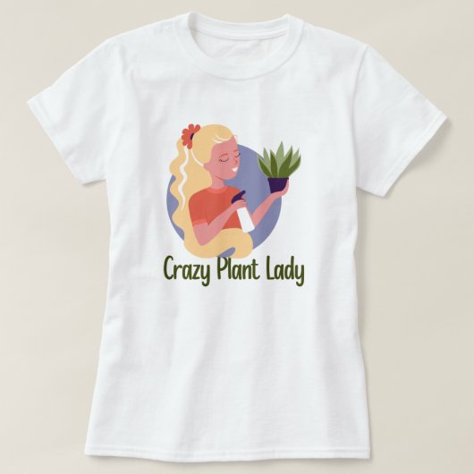 Crazy Pflanze Lady T - Shirt (Design vorne)