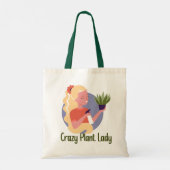 Crazy Pflanze Lady Tote Bag Tragetasche (Rückseite)