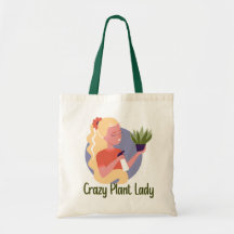 Crazy Pflanze Lady Tote Bag
