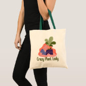 Crazy Pflanze Lady Tote Bag Tragetasche (Vorderseite (Produkt))