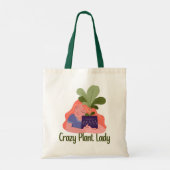 Crazy Pflanze Lady Tote Bag Tragetasche (Rückseite)