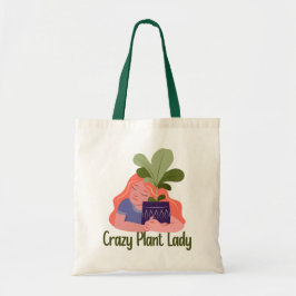 Crazy Pflanze Lady Tote Bag Tragetasche