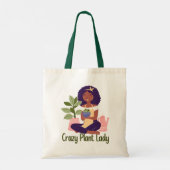 Crazy Pflanze Lady Tote Bag Tragetasche (Rückseite)