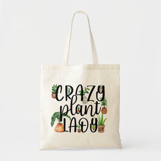 Crazy Pflanze Lady Tote Bag Tragetasche (Vorne)