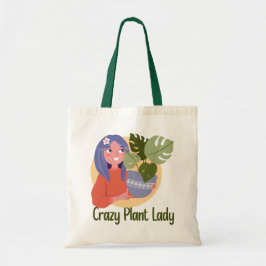 Crazy Pflanze Lady Tote Bag Tragetasche