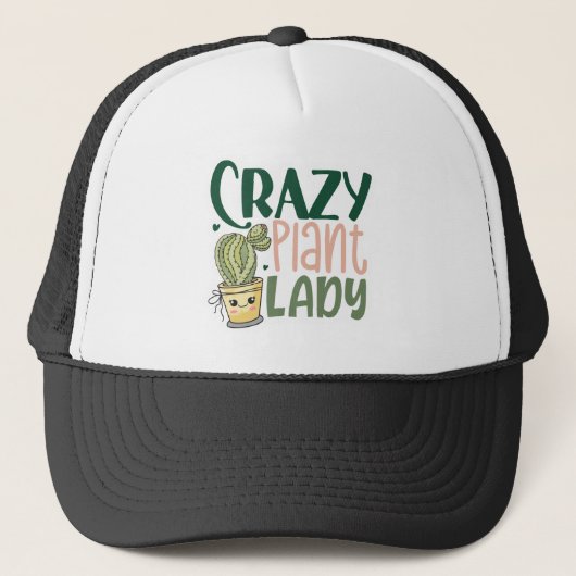 Crazy Pflanze Lady Trucker Hat Truckerkappe (Vorderseite)