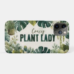 Crazy Pflanze Lady Typografy Banner mit Wasserfarb Case-Mate iPhone Hülle