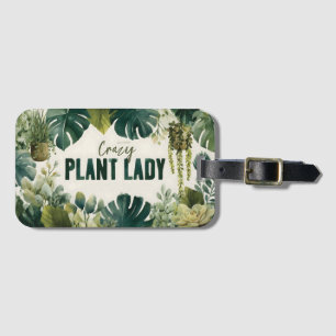 Crazy Pflanze Lady Typografy Banner mit Wasserfarb Gepäckanhänger