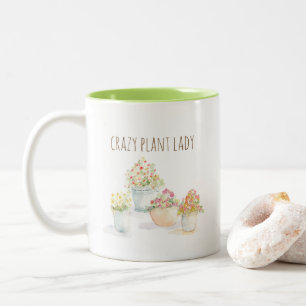Crazy Pflanze Lady Watercolor Tasse