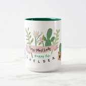 Crazy Pflanze Lady Zwei-Tone-Kaffee-Tasse Zweifarbige Tasse (Mittel)