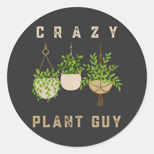 Crazy Pflanze Typ, Gartenmöbel Runder Aufkleber (Vorderseite)