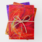 CRAZY PHOTON Abstrakt farbiges Fraktal Wirbel Geschenkpapier Set (Beispiel)