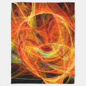 CRAZY PHOTON Abstrakt Gelborange Fraktal Wirbel Fleecedecke (Vorderseite)
