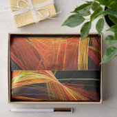 CRAZY PHOTON Abstrakt Gelborange Fraktal Wirbel Seidenpapier (Geschenk)