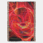 CRAZY PHOTON Abstrakte, rot-gelbe Fraktale, Wirbel Decke (Vorderseite Vertikal)