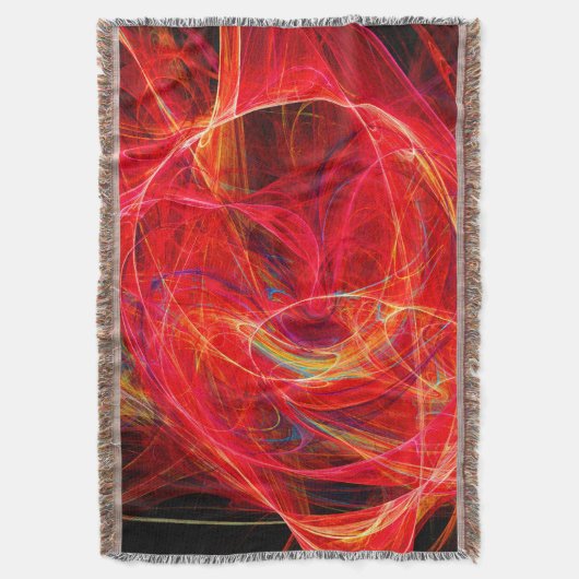 CRAZY PHOTON Abstrakte, rot-gelbe Fraktale, Wirbel Decke (Vorderseite Vertikal)