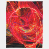 CRAZY PHOTON Abstrakte, rot-gelbe Fraktale, Wirbel Fleecedecke (Vorderseite)