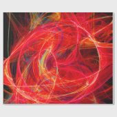 CRAZY PHOTON Abstrakte, rot-gelbe Fraktale, Wirbel Geschenkpapier (Flach)