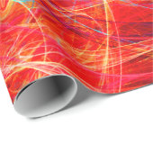 CRAZY PHOTON Abstrakte, rot-gelbe Fraktale, Wirbel Geschenkpapier (Rolleneckpunkt)
