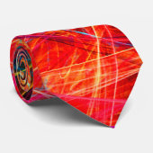 CRAZY PHOTON Abstrakte, rot-gelbe Fraktale, Wirbel Krawatte (Gerollt)