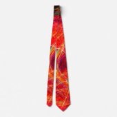 CRAZY PHOTON Abstrakte, rot-gelbe Fraktale, Wirbel Krawatte (Rückseite)