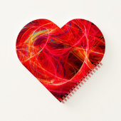 CRAZY PHOTON Abstrakte, rot-gelbe Fraktale, Wirbel Notizblock (Rückseite)