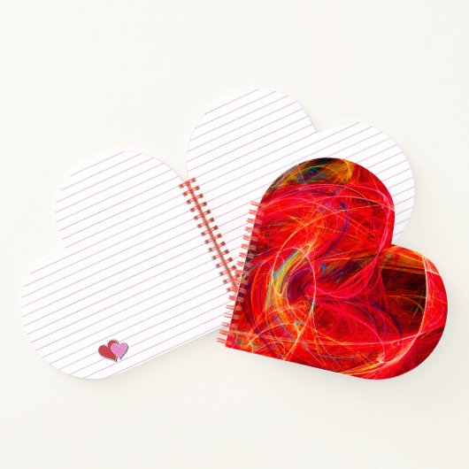 CRAZY PHOTON Abstrakte, rot-gelbe Fraktale, Wirbel Notizblock (Innenseite)