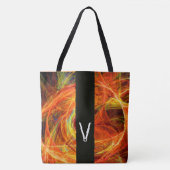 CRAZY PHOTON BLACK STRIPE MONOGRAM Gelbe Fraktale Tasche (Vorderseite)