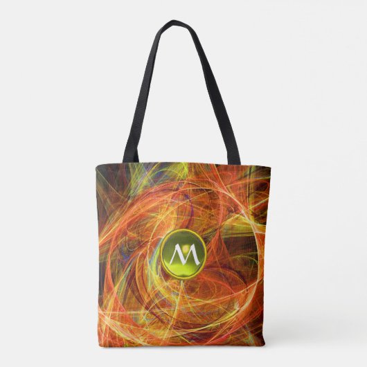 CRAZY PHOTON GEM MONOGRAM Yellow Orange Fraktale Tasche (Rückseite)