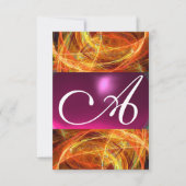 CRAZY PHOTON MONOGRAM Schwarz-Rosa uAwg Einladung (Vorderseite)