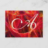 CRAZY PHOTON Monogramm Vibranntschwarz rosa rot Visitenkarte (Rückseite)